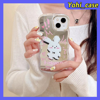 💕พร้อมส่ง💕iPhone 14 13 12 11 Pro Max เคส for เคสไอโฟน11 น่ารัก บางเบาพกพาง่าย การ์ตูน กระต่าย กระจกเงา แฟชั่น Case