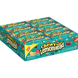 ส่งไวยกกล่อง Lemonhead Tropical Candy, 0.8 Oz ลูกอมเคี้ยวหนึบรสผลไม้ ลูกอมกลิ่นผลไม้ ขนมนำเข้า Mexico ยกกล่อง 24 ชิ้น