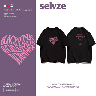 SELVZE （พร้อมส่งจากกทม มาถึงใน 3วัน）ผ้าฝ้ายแท้ ตัวอักษรแฟชั่นพิมพ์เสื้อยืดแขนสั้น T0222