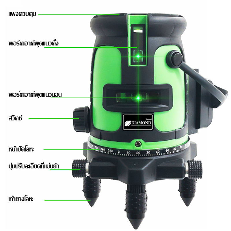 Diamond เลเซอร์ระดับ เลเซอร์วัดระดับน้ํา เลเซอร์หาระดับ เครื่องวัดระดับเลเซอร์ เลเชอร์ระดับ ระดับน้ำเลเซอร์ 5 เส้น 360 อ - รูปที่ 7