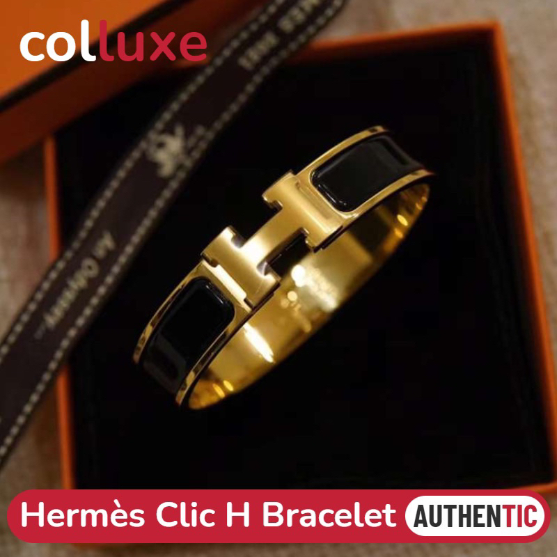 ✨เฮอร์มีส Hermès Clic H Bracelet /Rose gold/Silver/Gold/ Hermes ผู้หญิง/กุหลาบทอง/มีหลากหลายสีให้เลือก