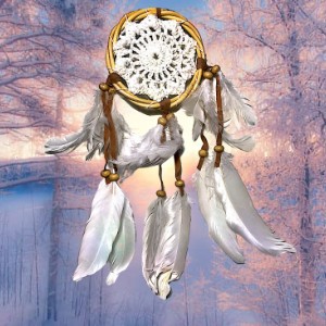 Dream catcher size 9 cm. (เครื่องรางดักความฝัน) DC911