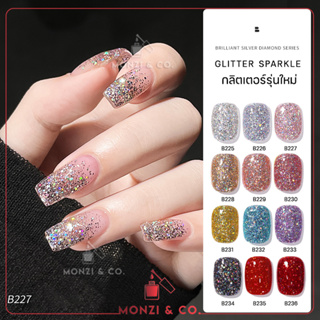 สีเจลBole สีเจลกลิตเตอร์รุ่นใหม่ สีเจล Glitter Sparkle Series  ปริมาณ ขวดใหญ่ 16 ML ดลิตเตอร์เต็มๆเล็บ สีสวย วิ้งมาก รหั