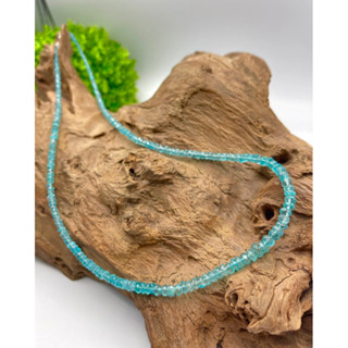 AAA Quality Natural  Blue Apatite 20 inch Long Faceted Roundel Shape 3-5 mm Necklace for men and Women