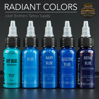 หมึกสัก RADIANT COLORS Made in USA เฉดสีฟ้า,น้ำเงิน