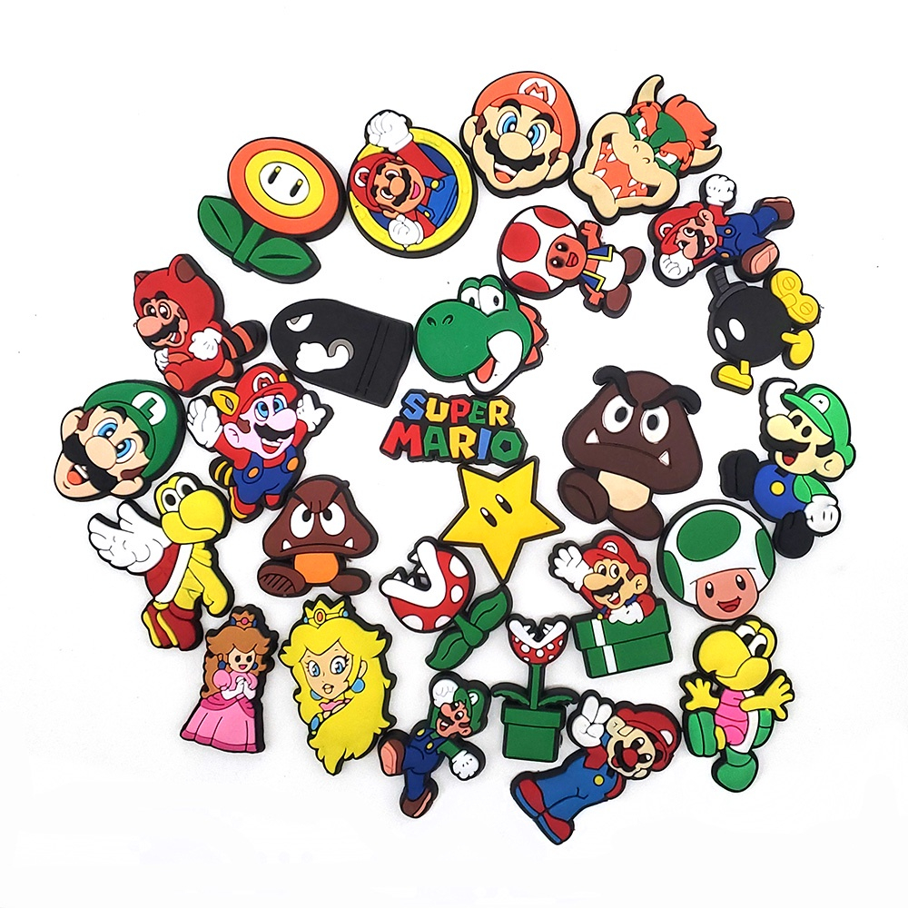 ตัวติดรองเท้า Pvc ตัวการ์ตูน มาริโอ้ Mario สำหรับตกแต่ง Diy รองเท้าหัวโต CROCS JIBBITZ ติดง่ายน่ารัก