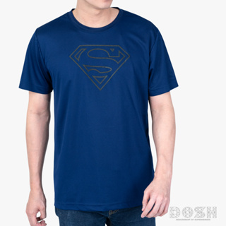 DOSH MENS T-SHIRTS SUPERMAN เสื้อยืดคอกลม แขนสั้น ผ้าโพลีเอสเตอร์ ผู้ชาย FSMT5221-NV