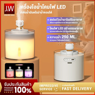 เครื่องพ่นไอน้ำ อโรม่า 250ML เครื่อง ไฟLED ฟอกอากาศ ทำความชื้น Humidifier USB