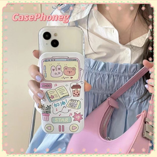 🍑CasePhoneg🍑ป้องกันการหล่น ลากขึ้นลากลง 11 14 pro max แบบเลื่อน การ์ตูน น่ารัก สีขาว หวานสวย case for iPhone 12 13