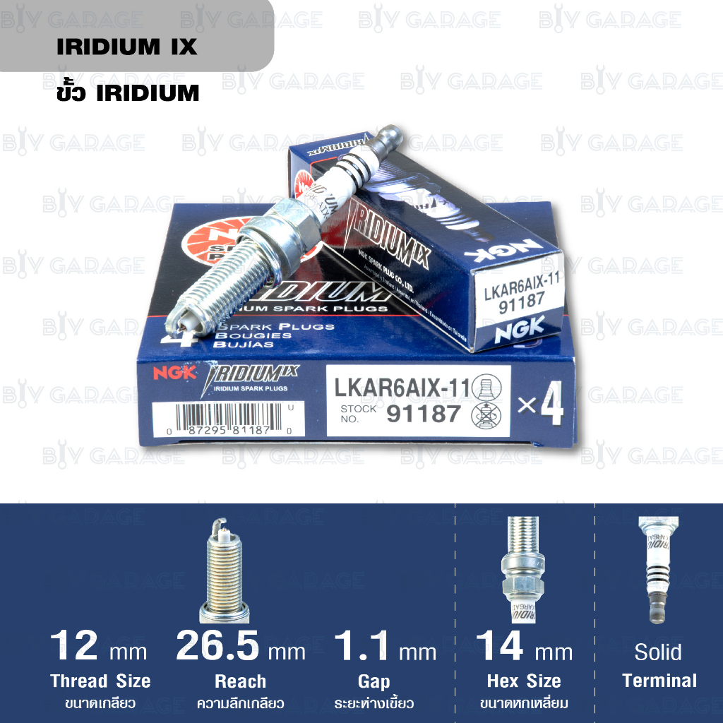 NGK หัวเทียน IRIDIUM IX【 LKAR6AIX-11 】ใช้กับ Toyota Yaris 1.2L เครื่อง 3NRFE (ลดสเปคจาก DILKAR6A11 มาเหลือ 60,000 km)