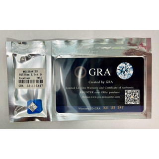 GRA certificate included 7x7mm 1 pieces weight 0.80 per pieces Also laser number engraved in Moiss Diamond