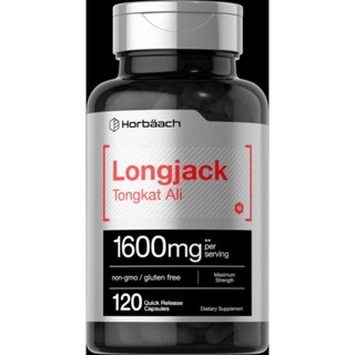 Longjack Tongkat Ali 1600 mg 120 Capsules Longifolia Root Extract Powder Maximum Strength NonGMO Gluten Free by Horbaach