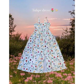 Tulips dress เดรสลายดอกทิวลิป พร้อมส่ง