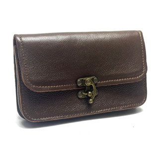 Chinatown Leather กระเป๋าหนังวัวแท้ ร้อยเข็มขัด ขอเกี่ยว ผู้ชาย สีน้ำตาลแนวนอน ใส่มือถือ ไอโฟนโปรแมคได้