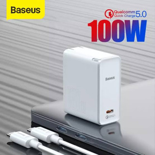 ใหม่ QC5.0❗️ หัวชาร์จ Baseus หัวชาร์จเร็ว GAN 2 100W Type C หัวชาร์จซัมซุง For Samsung Huawei