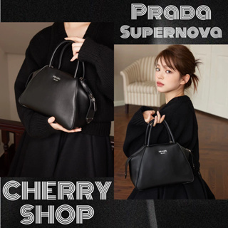 🍒ปราด้า Prada Supernova small leather tote สุภาพสตรี/กระเป๋าถือ กระเป๋าสะพาย