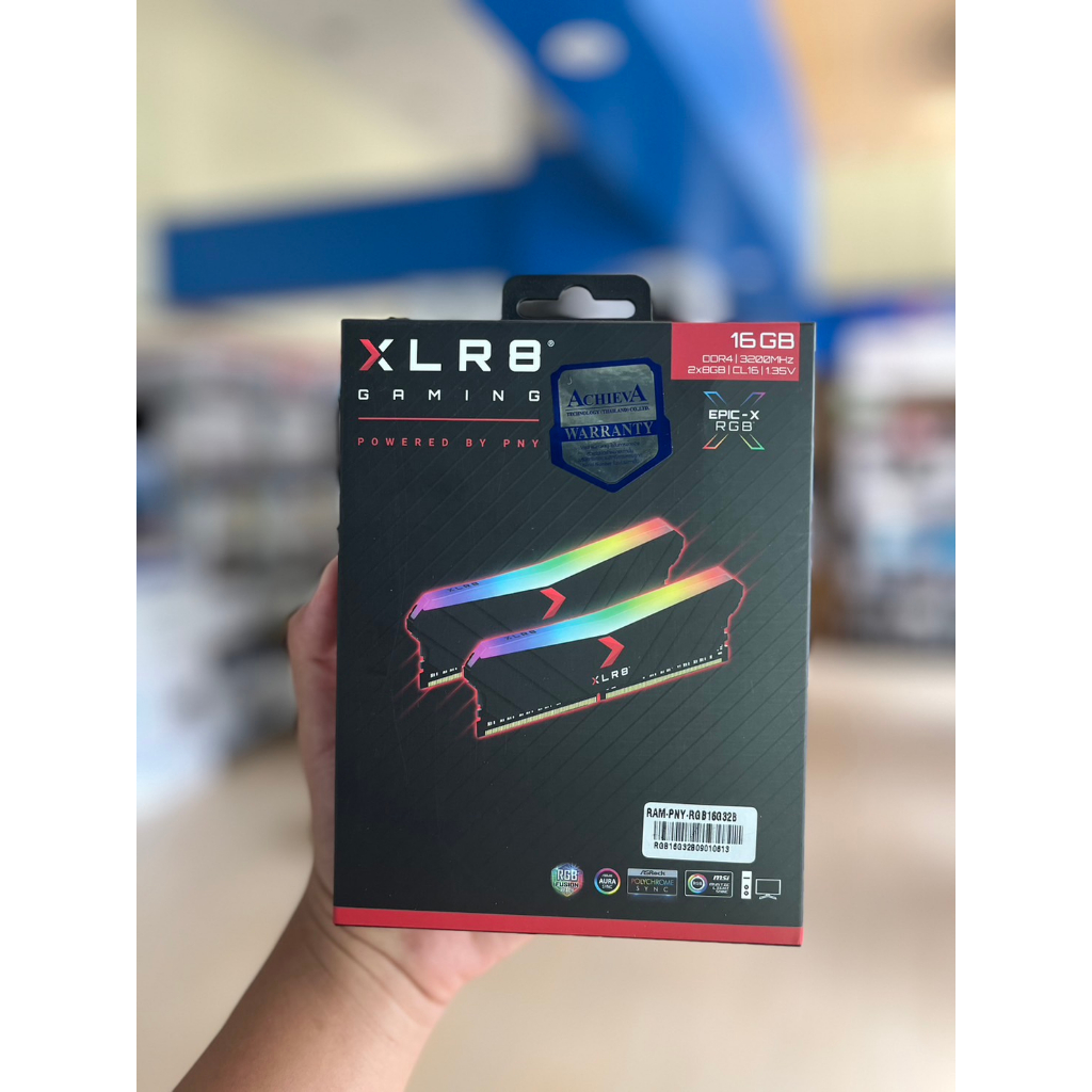 DDR4(3200)16GB(8GBx2) PNY XLR8 (RGB/Black/MD16GK2D4320016XRGB)