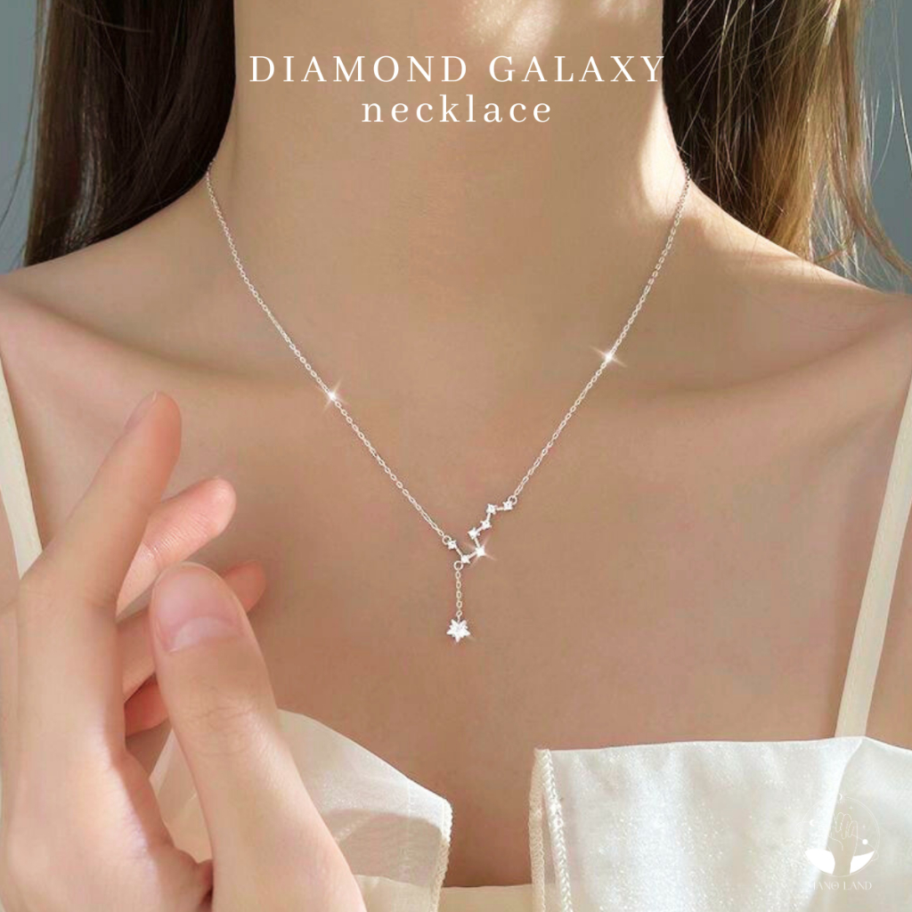 MNL DIAMOND GALAXY สร้อยคอ จี้ประดับเพชร กลุ่มดาวแห่งกาแลคซี่ เครื่องประดับแฟชั่น เงินแท้ ผู้หญิง น่ารัก มินิมอล เกาหลี ราคา ถูกที่สุด ดีลบีเคเค รูปภาพหลัก