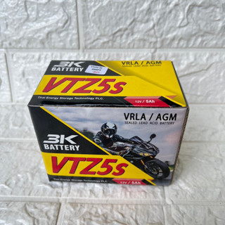 3K แบตเตอรี่แห้ง VTZ5 12V 5 แอมป์ สำหรับรถมอเตอร์ไซค์ (Wave/Dream สตาร์ทมือ)