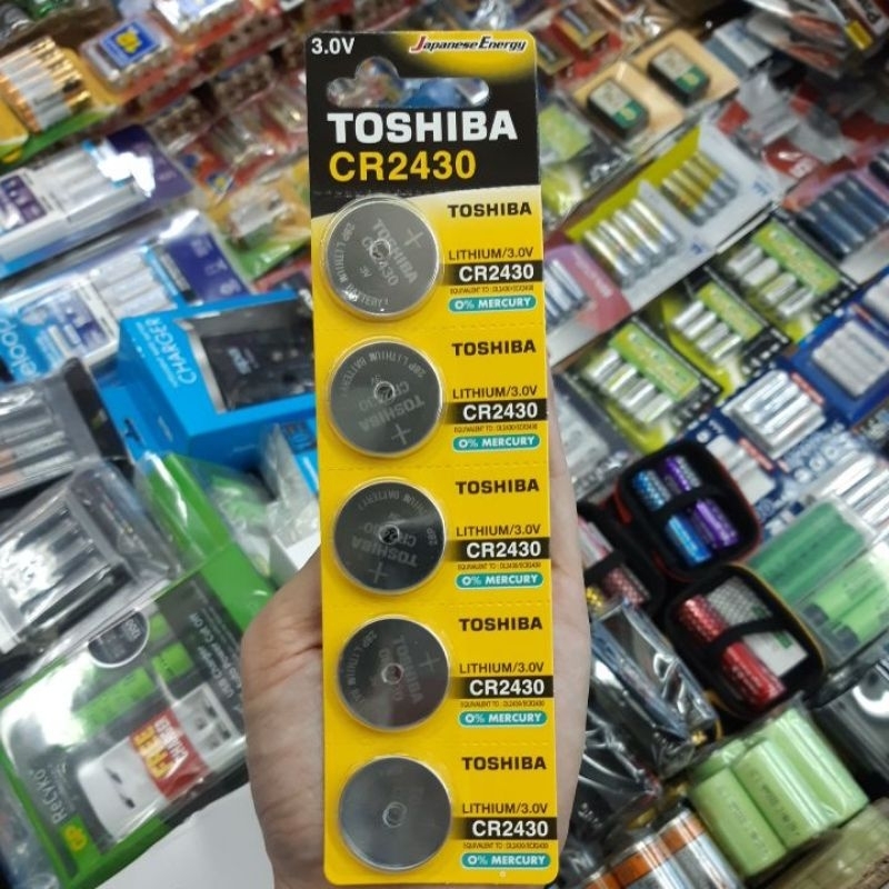 (แพค5ก้อน) ถ่าน Toshiba CR2430, DL2430, ECR2430 Lithium 3V จำนวน 5ก้อน ของใหม่ ของแท้