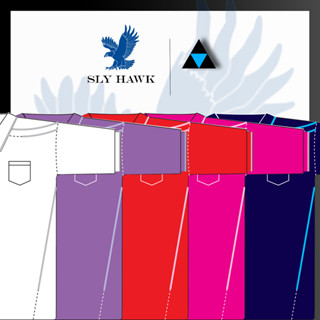 เสื้อโปโลชาย เสื้อคอปกแขนสั้น เสื้อโปโลสีพื้น FLY HAWK FLYHAWK รุ่น A372 ชุด 2 ของแท้ 100%