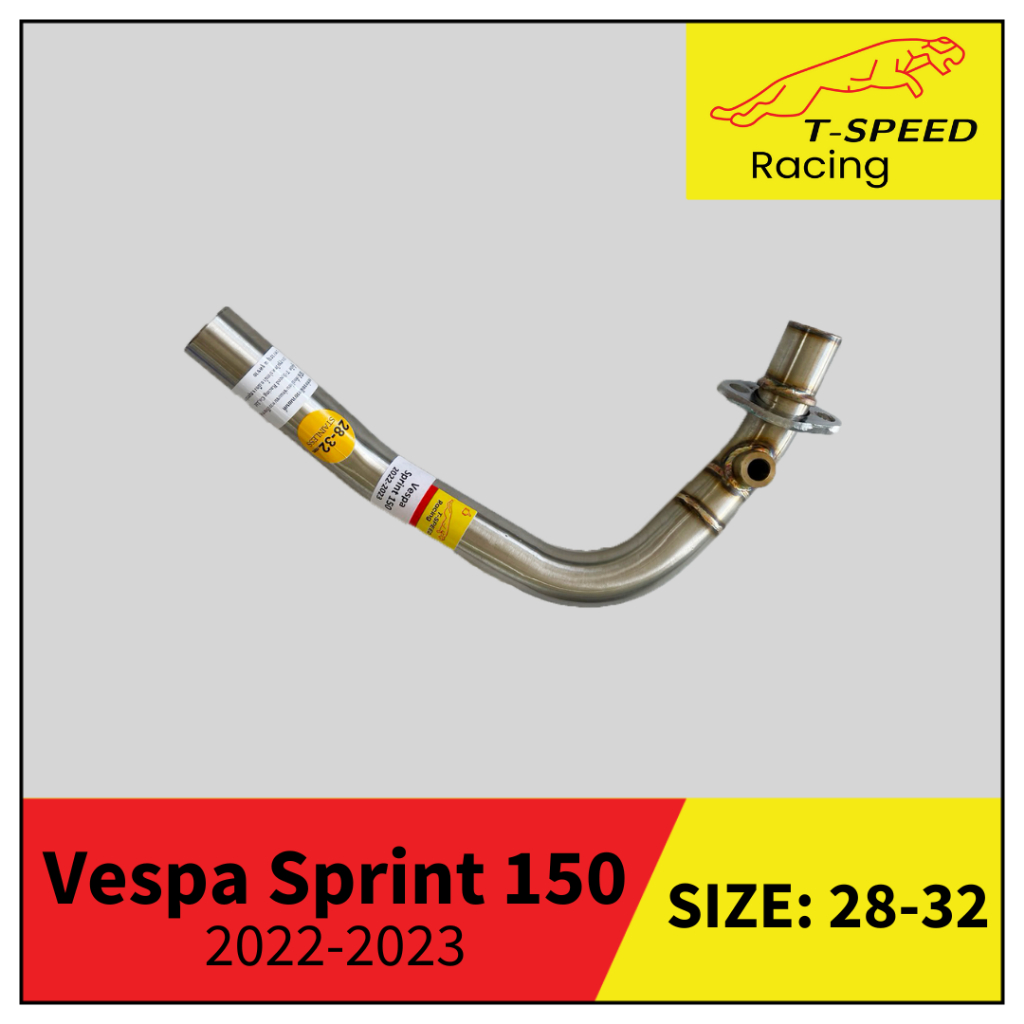 คอท่อVespa Sprint S125/S150 2022-2023 สแตนเลส Size 28-32 m.m.