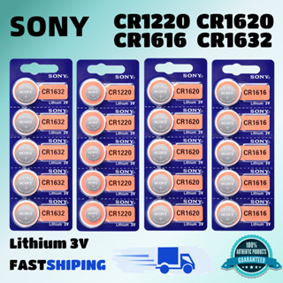 ถ่านกระดุม SONY JAPAN รุ่น CR1632 / CR1620 /CR1616 /CR1220Lithium 3V. แท้ 100% จำหน่าย 1แผง 5ก้อน พร้อมส่ง