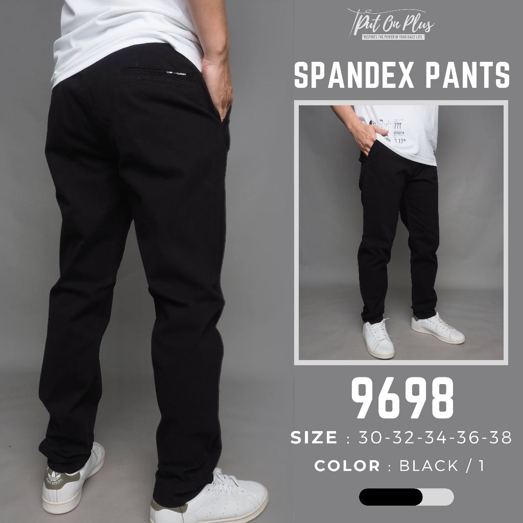 ⚡GW⚡9698 กางเกงขายาว ผู้ชาย ผ้ายืด สีพื้น Slim fit ยาว 40-42 นิ้ว ไซส์ 30-38 Goodwin Brand