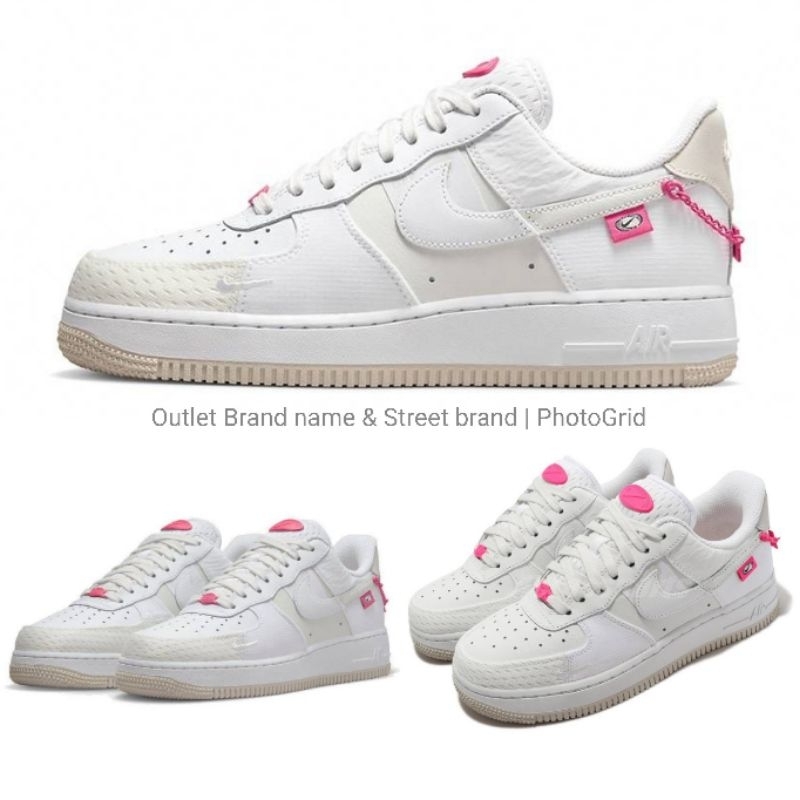 Nike Air Force 1 Low '07 LX Pink Bling Women รองเท้าผ้าใบ ผลิตภัณฑ์ใหม่ มือ 1 ( ของแท้ ) ส่งฟรี