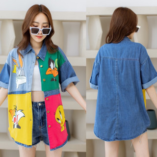 🌈🌿🌸🌺🌼💙💚💖🇰🇷Jeans Patch CT Short Sleeve Shirt