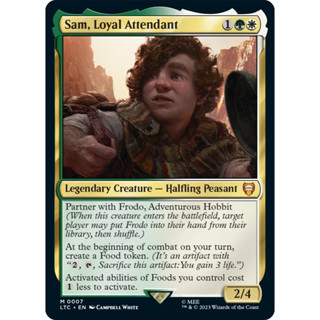 Sam, Loyal Attendant การ์ด Magic The Gathering ของแท้ จากชุด The Lord Of The Rings Commander