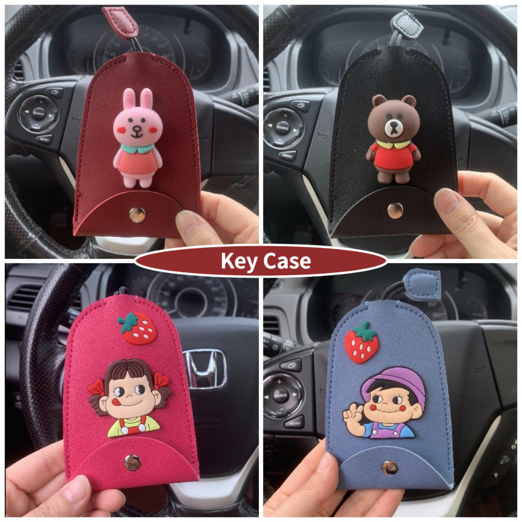 กระเป๋าสตางค์การ์ตูน Drawstring กระเป๋าใส่กุญแจรถที่มีการออกแบบ Carabiner กระเป๋าหนัง PU วัสดุพวงกุญแจพวงกุญแจสไตล์สากล