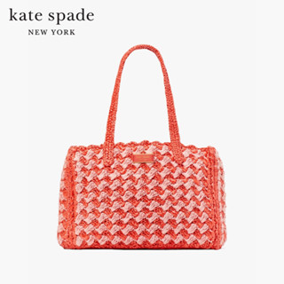 KATE SPADE NEW YORK HIGH TIDE STRIPED CROCHET RAFFIA MEDIUM TOTE KB966 กระเป๋าถือ