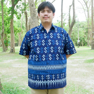 เสื้อหม้อฮ่อมทรงซาฟารีลายขอ💙🙏ไซต์บิ๊กๆ52-60"‼️ทรงสวย💯ใส่ทุกเทศกาล