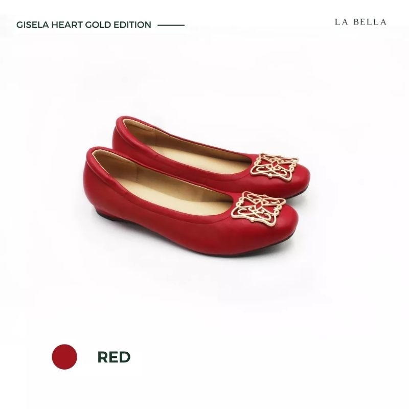ส่งต่อรองเท้า LA BELLA รุ่น GISELA HEART GOLD EDITION - สีแดง