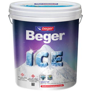Beger ICE ภายนอก+ใน กึ่งเงา ขนาด 18 ลิตร สีทาภายนอกและภายใน ถังใหญ่ ทาได้ทั่วบ้าน สีตามสั่ง