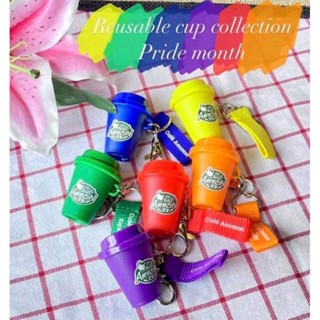 ( ของเเท้ มีพร้อมส่ง ส่งไว ) พวงกุญแจ Reusable Cup พวงกุญแจ แก้วอเมซอน 7 สี