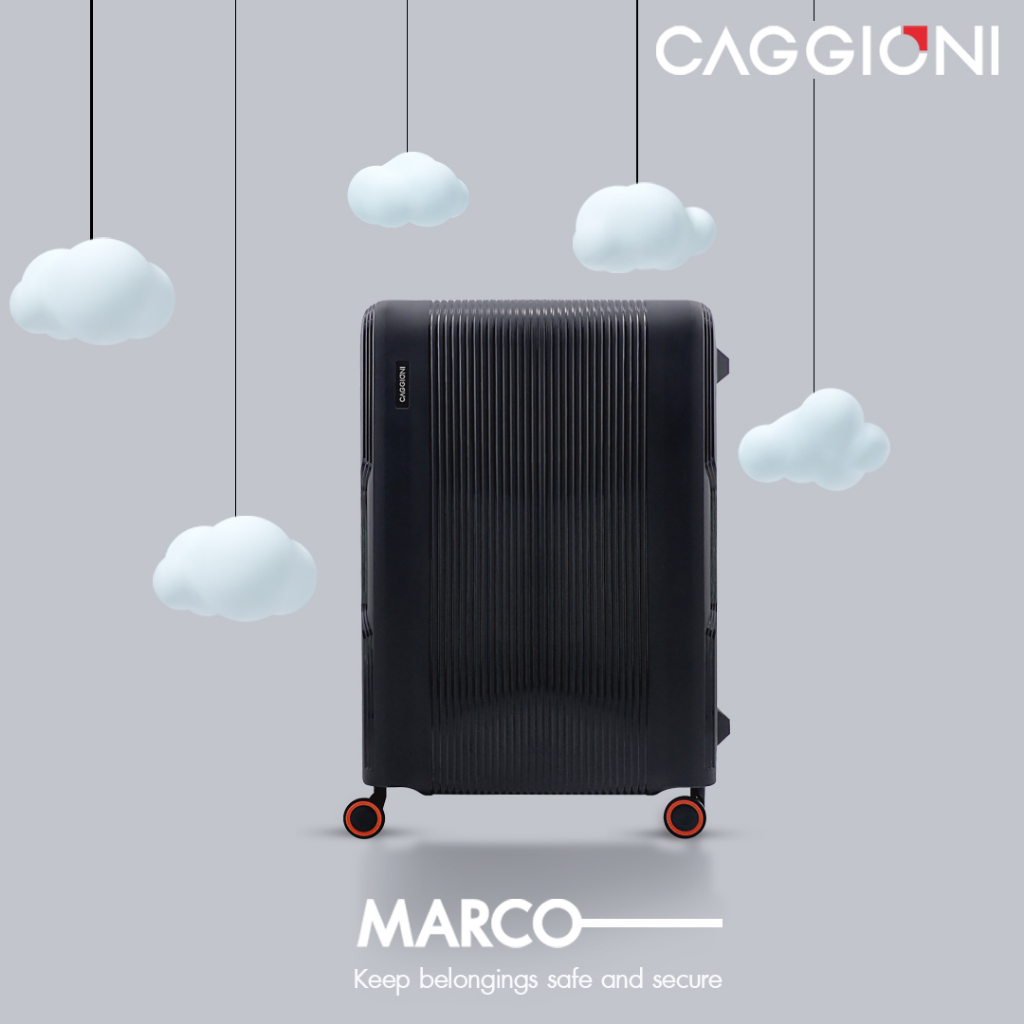 CAGGIONI กระเป๋าเดินทางแบบโครง รุ่นมาโคร C22011 - สีเทาดำ