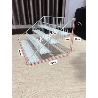 ชั้นวางสินค้าของ 4 ชั้นแบบมีฐานรอง จัดระเบียบเครื่องปรุง