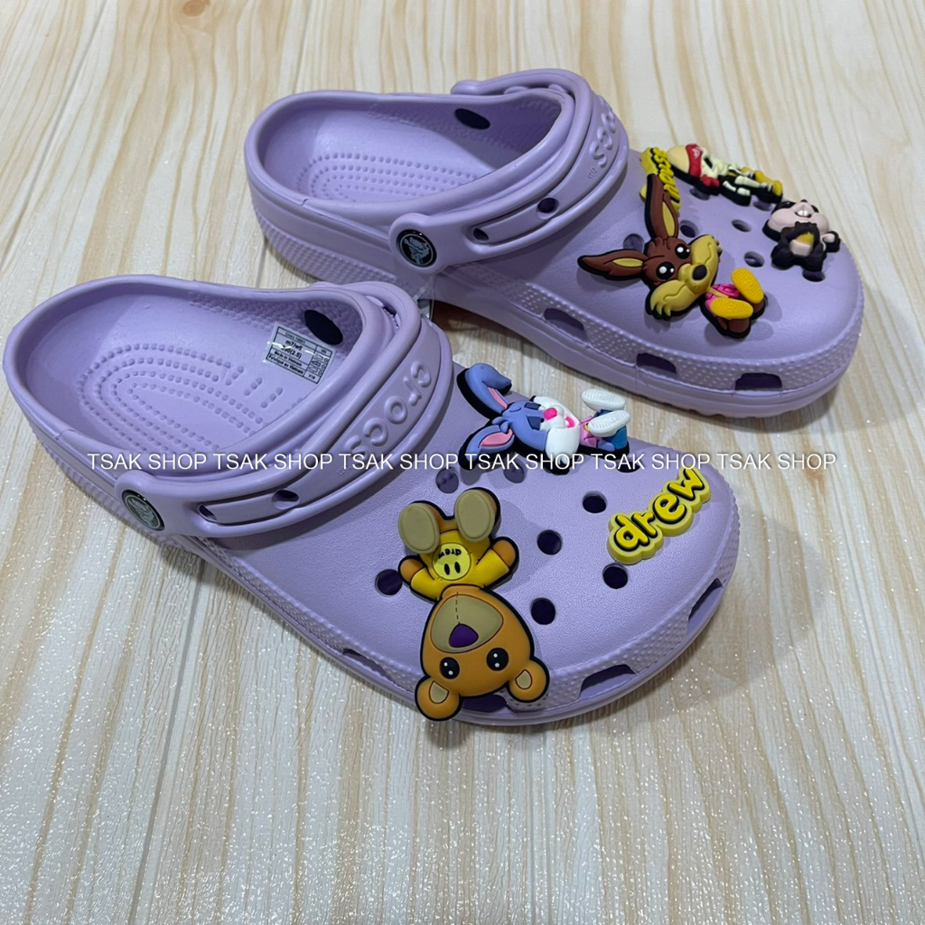 รองเท้าแตะ แบบสวม Crocs Classic drew house ไซส์ผู้หญิง สวย น่ารัก 36---40