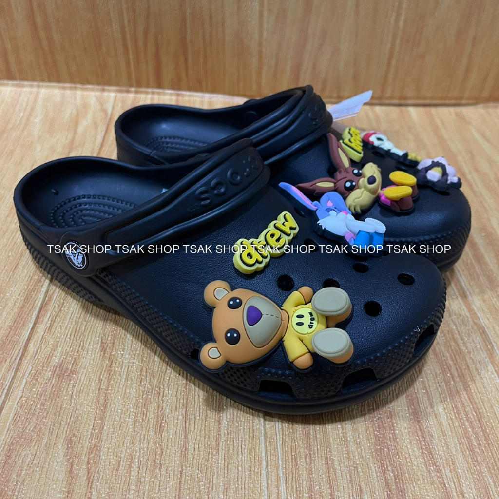 รองเท้าแตะ แบบสวม Crocs Classic drew house ไซส์ผู้หญิง สวย น่ารัก 36---40