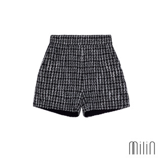 [MILIN] Isola Shorts High-waisted tweed shorts กางเกงขาสั้นผ้าทวีตซิปข้าง