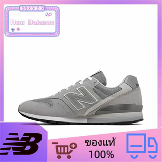 แท้ 100% New Balance NB 996 ลำลองกันลื่นดูดซับแรงกระแทกรองเท้าวิ่งต่ำ unisex สีเทาเข้ม