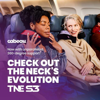 CABEAU The Neck's Evolution S3 (TNE) Neck Pillow หมอนรองคอ มีสายรองคาง แถมถุงเก็บ และที่อุดหูให้ด้วย