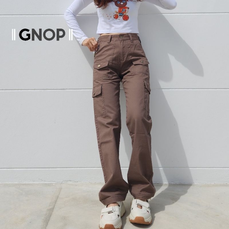 **ลดล้างสต็อก** (ไม่รับเปลี่ยน) GNOP กางเกงคาร์โก้ผู้หญิง มีไซส์  S M L XL XXL ใส่สวยพอดีตัว ทรงสวยมาก กางเกงแคมป์ปิ้ง