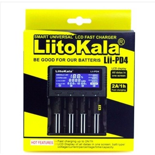 [เครื่องชาท] LiitoKala Lii-PD4 หน้าจอ LCD รองรับถ่าน 18650 26650 21700 18350 AA AAA 3.7V/3.2V/1.2V lithium NiMH battery