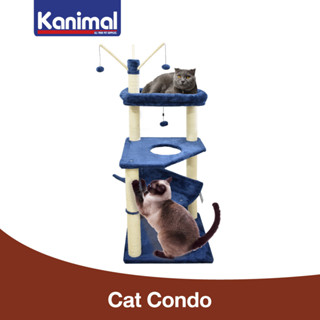 Kanimal Cat Tree ของเล่นแมว คอนโดแมว 3 ชั้น พร้อมเสาข่วนเล็บ บ้านแมว สำหรับแมวทุกวัย Size XL ขนาด 49x49x135 ซม.