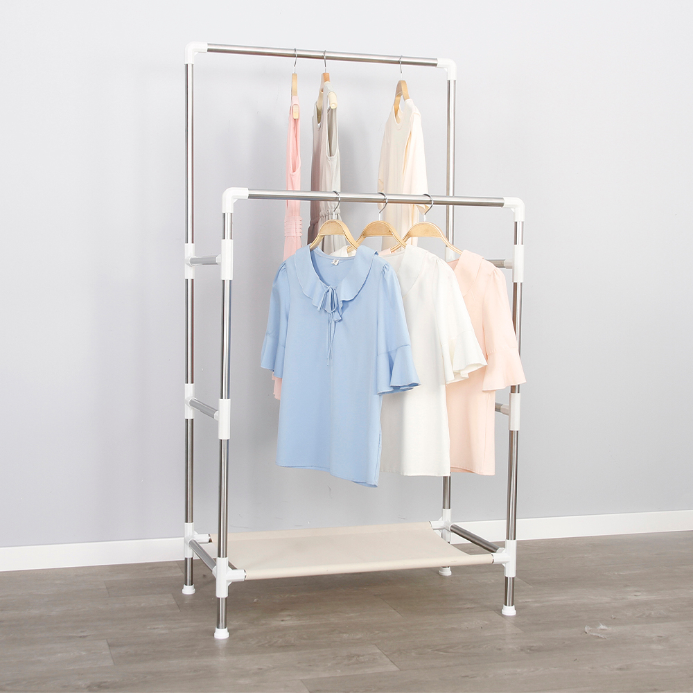 ราวตากผ้าบาร์คู่ 2 ระดับ แข็งแรง น้ำหนักเบา #VT0328-04F