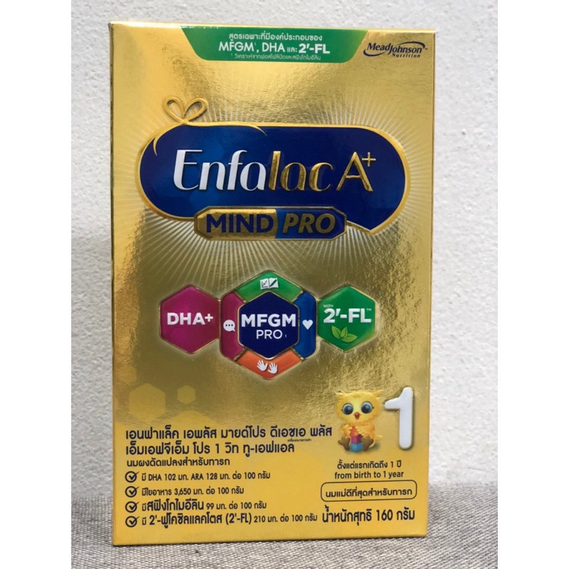 6 กล่อง x Enfalac A+ mind pro 160 กรัม ราคา 840 บาท (กล่องละ 140 บาท) Exp 9/12/2027