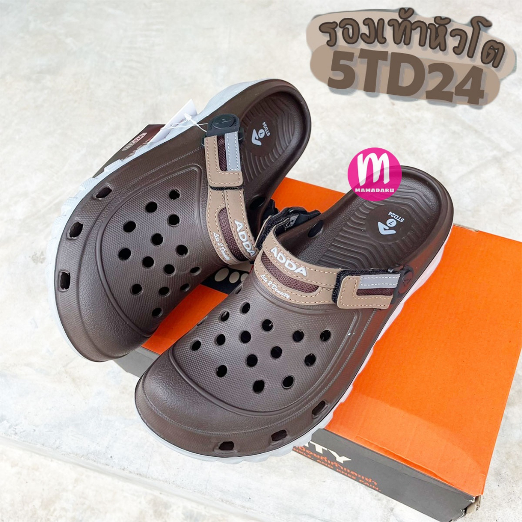 Adda 5TD24 รุ่น M1 และ M2 รองเท้าหัวโต พื้น 2density แต่งสายหนัง รองเท้ารัดส้น